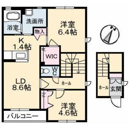 シャーメゾン中野開作Ｂ棟の物件間取画像